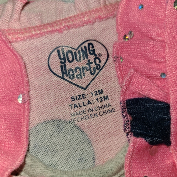 🌻 Donating Soon 🌻 Young Hearts  Pink and grey girls cardigan - Picture 4 of 6